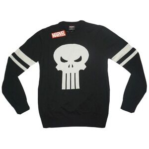 PUNISHER Marvel Comics x Bioworld Men Small Black Acrylic Blend Sweater